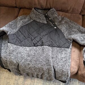 Gray and Black Quilted Pullover